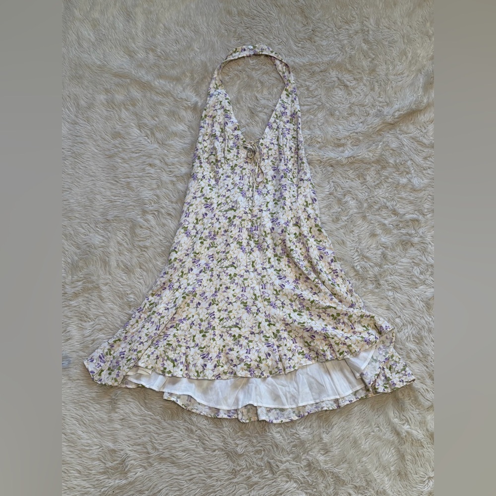 NWT Anthropologie Maeve Floral Halter Mini Dress - Size Medium - Picture 5 of 8
